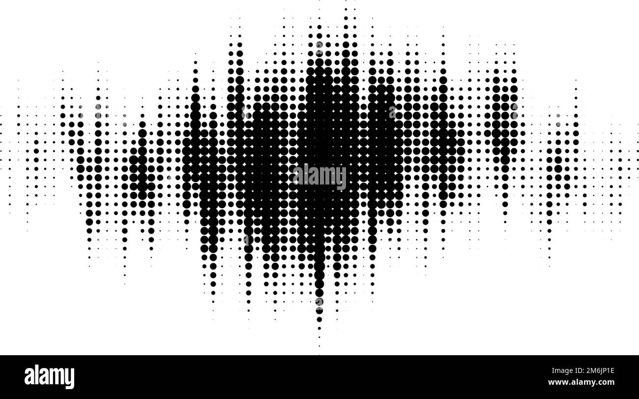 Point de demi-teinte grésillement. Coloration texturée déformée. Arrière-plan à pois tacherés. Élément de conception monochrome. Vecteur Illustration de Vecteur
