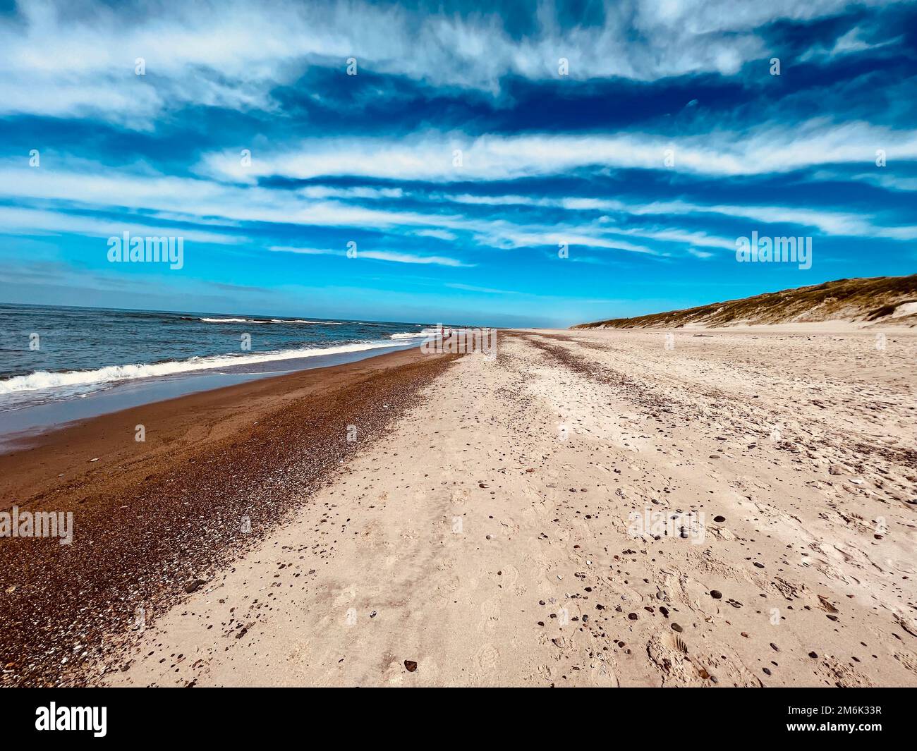 Plage de sable sur la côte de la mer du Nord Banque D'Images