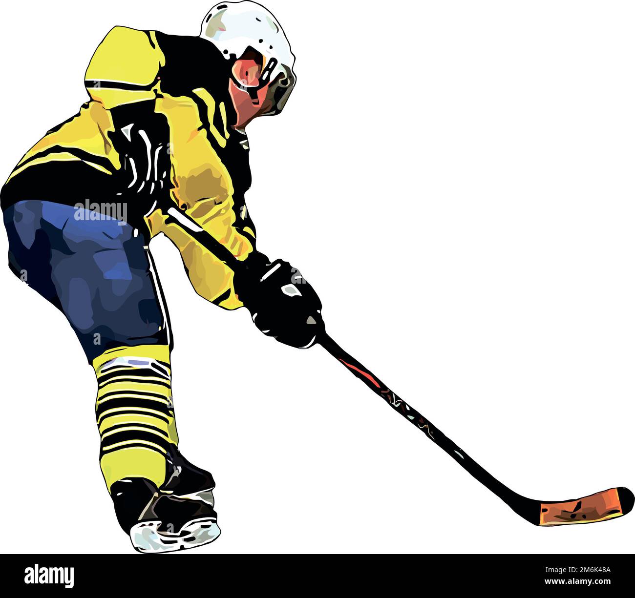 Image couleur du joueur de l'équipe de hockey Banque D'Images