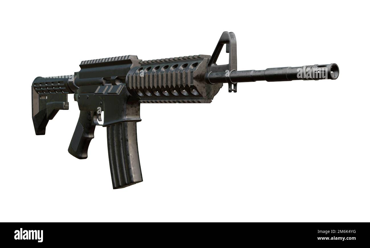 Le fusil d'assaut isolé 3D rend Banque D'Images