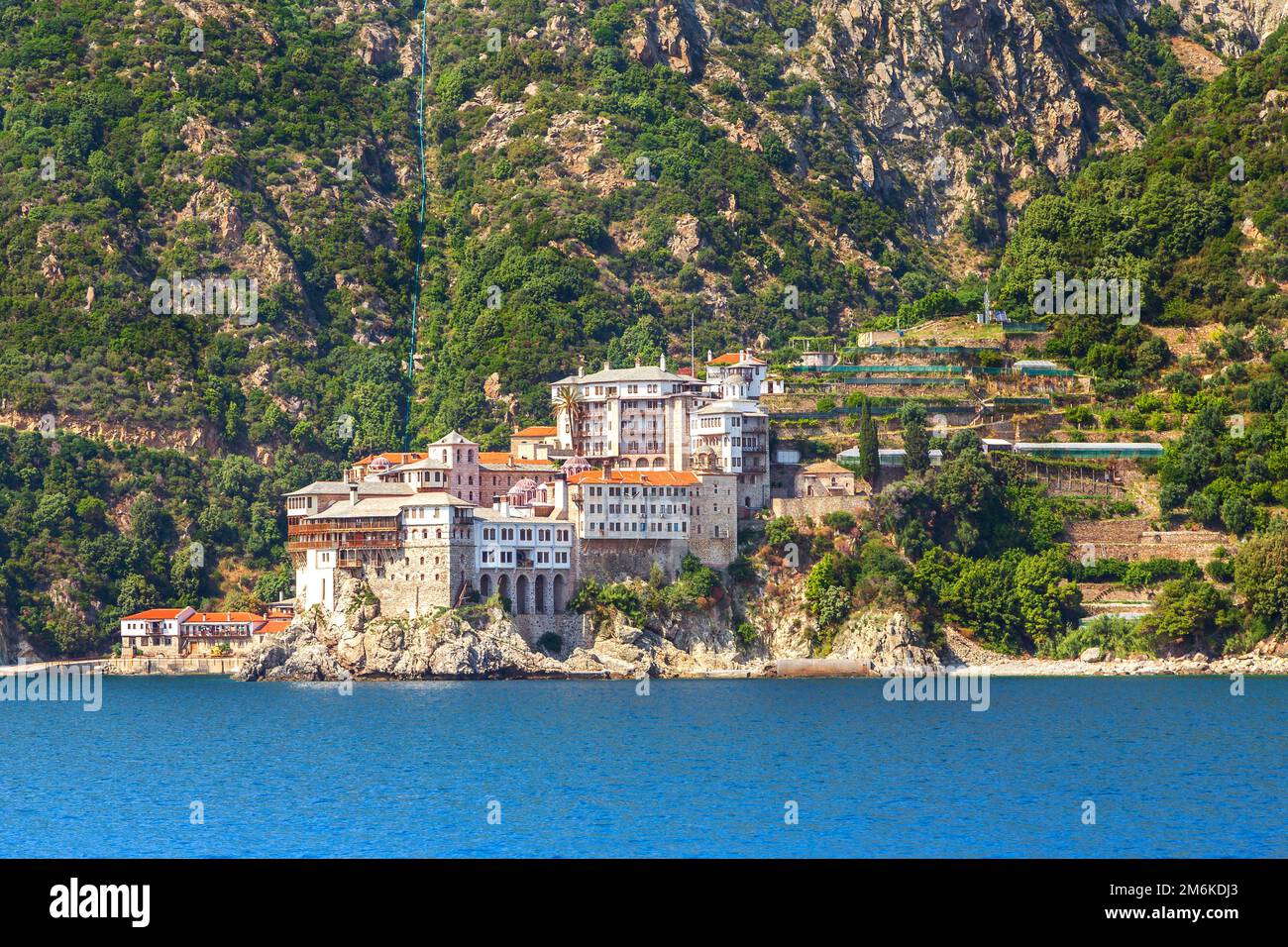 Monastère à Mont Athos, Halkidiki, Grèce Banque D'Images