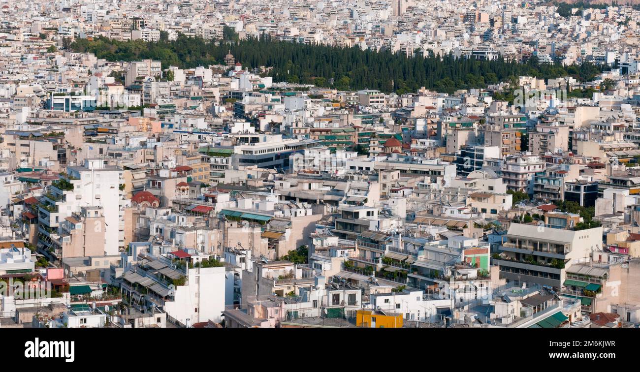 Paysage urbain d'Athènes, Grèce Banque D'Images