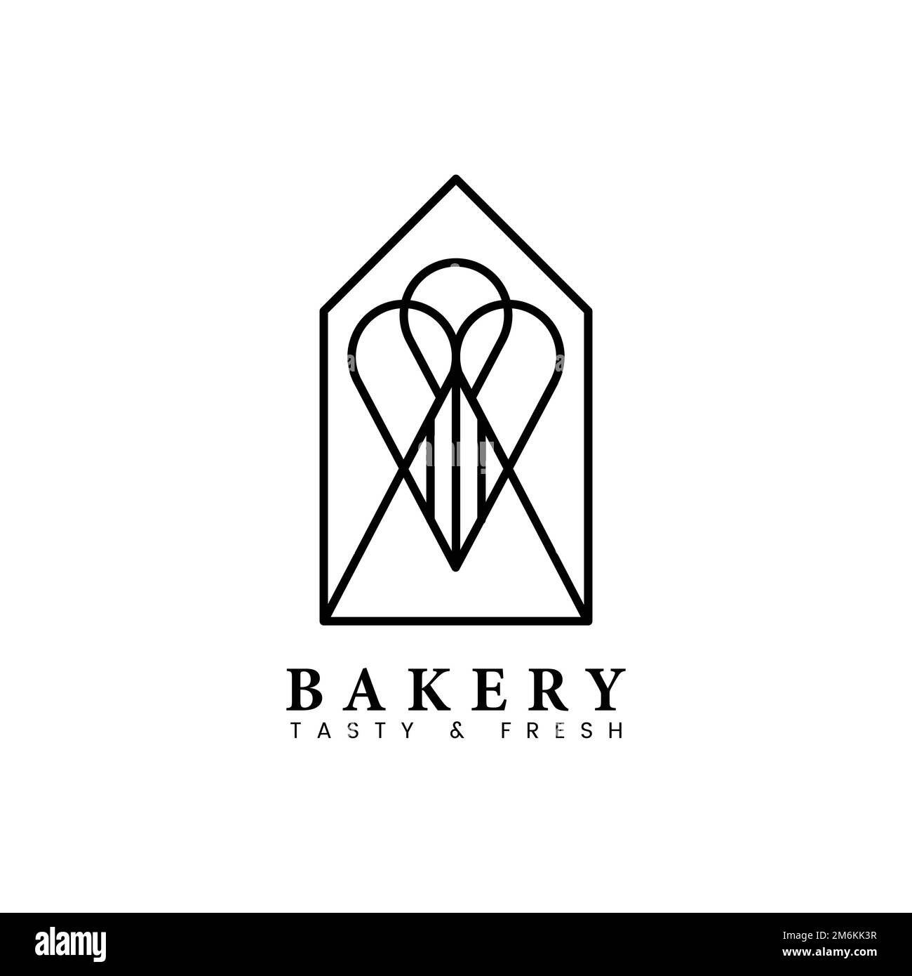 Vecteur du logo de la pâtisserie fraîche de la boulangerie Illustration de Vecteur
