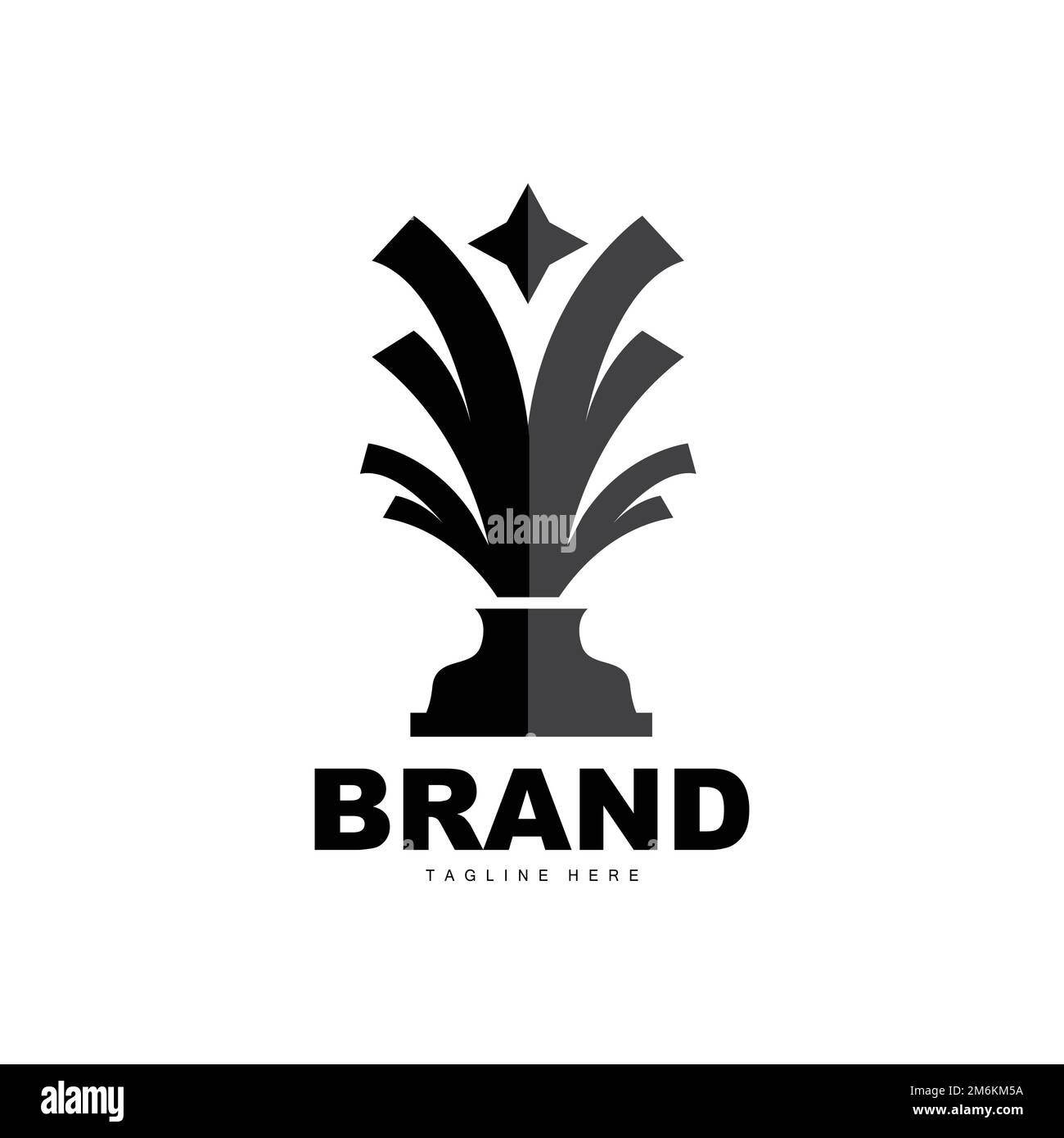 Logo Trophy, vecteur de Trophée de championnat du gagnant du prix, marque Success Illustration de Vecteur