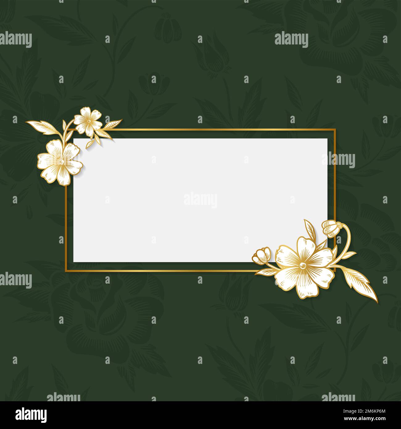 Rectangle floral encadré bannière vector Illustration de Vecteur