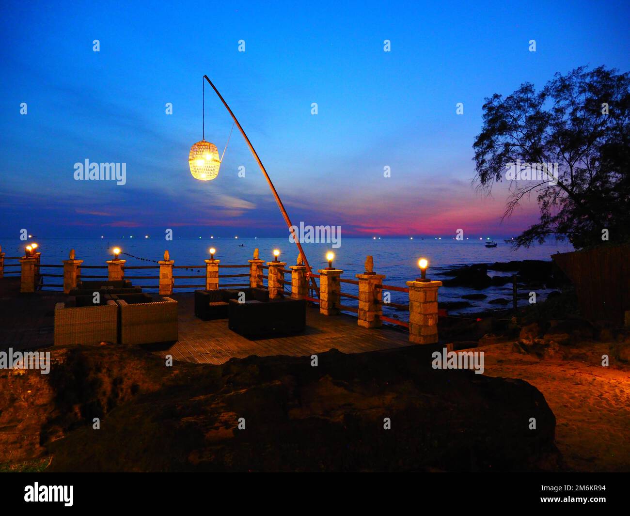 Détendez-vous, coucher de soleil sur le golfe de Thaïlande, Phu Quoc, Vietnam, Asie du Sud-est #Asie #Vietnam #aroundtheworld #slowTravel #paysages Banque D'Images