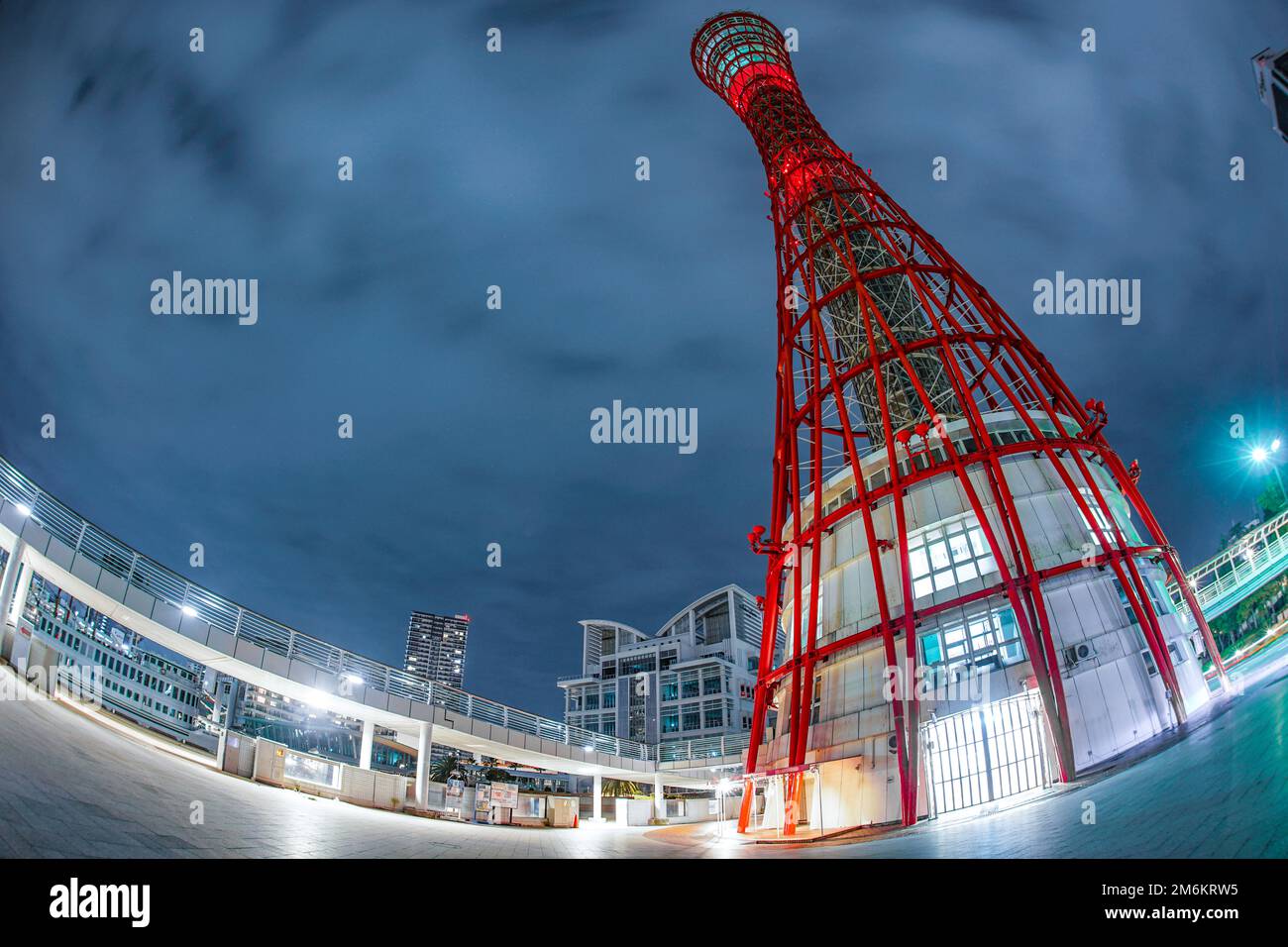 Vue nocturne de Kobe Port Tower Banque D'Images
