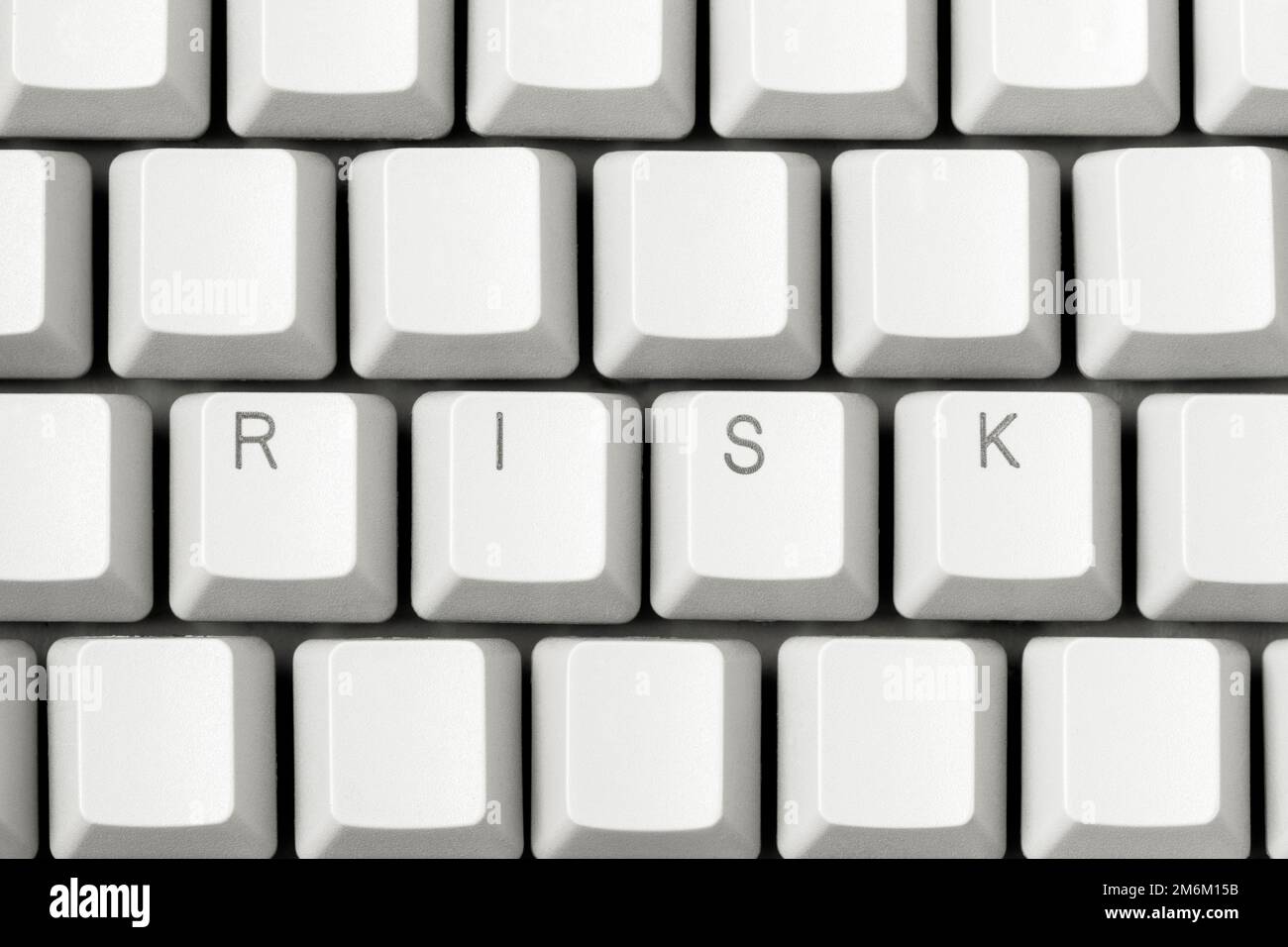 Risque de lettrage sur la touche blanche du clavier de l'ordinateur Banque D'Images