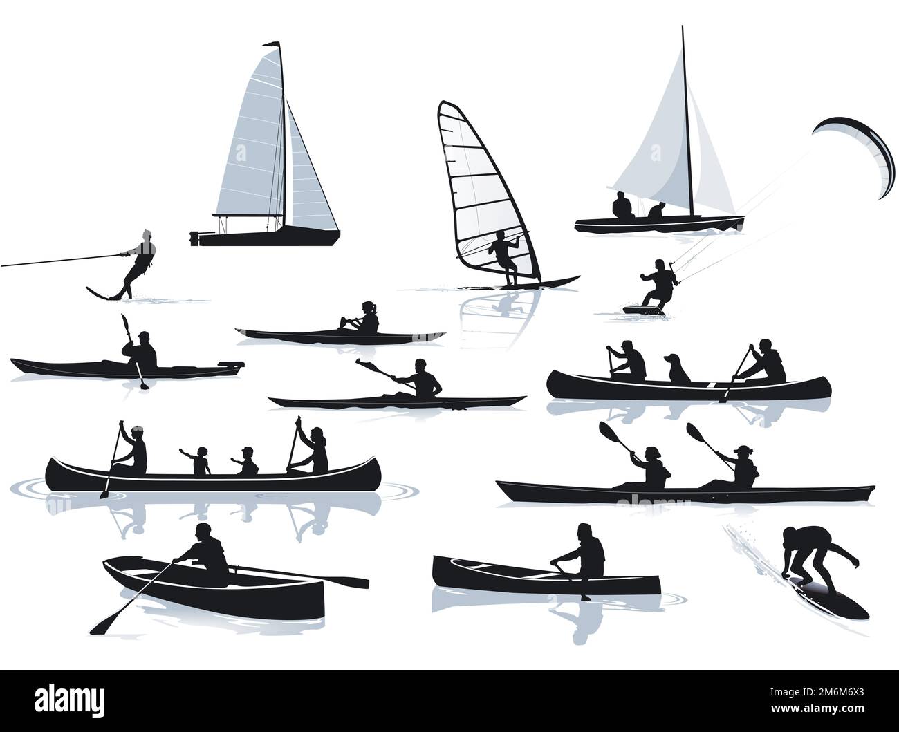 Sports nautiques à loisir, illustration Banque D'Images