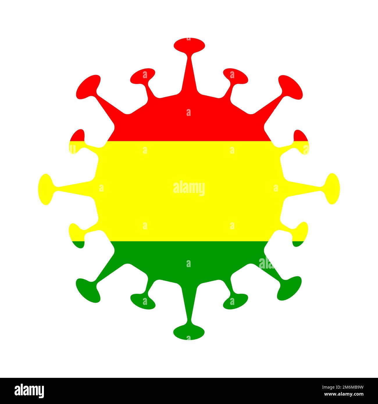 Drapeau de la Bolivie en forme de virus. Signe du pays. Illustration vectorielle. Illustration de Vecteur