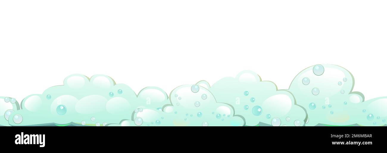 Liquides moussants. Eau mousse, détergent ou produit alimentaire. Isolé sur fond blanc. Vecteur. Illustration de Vecteur