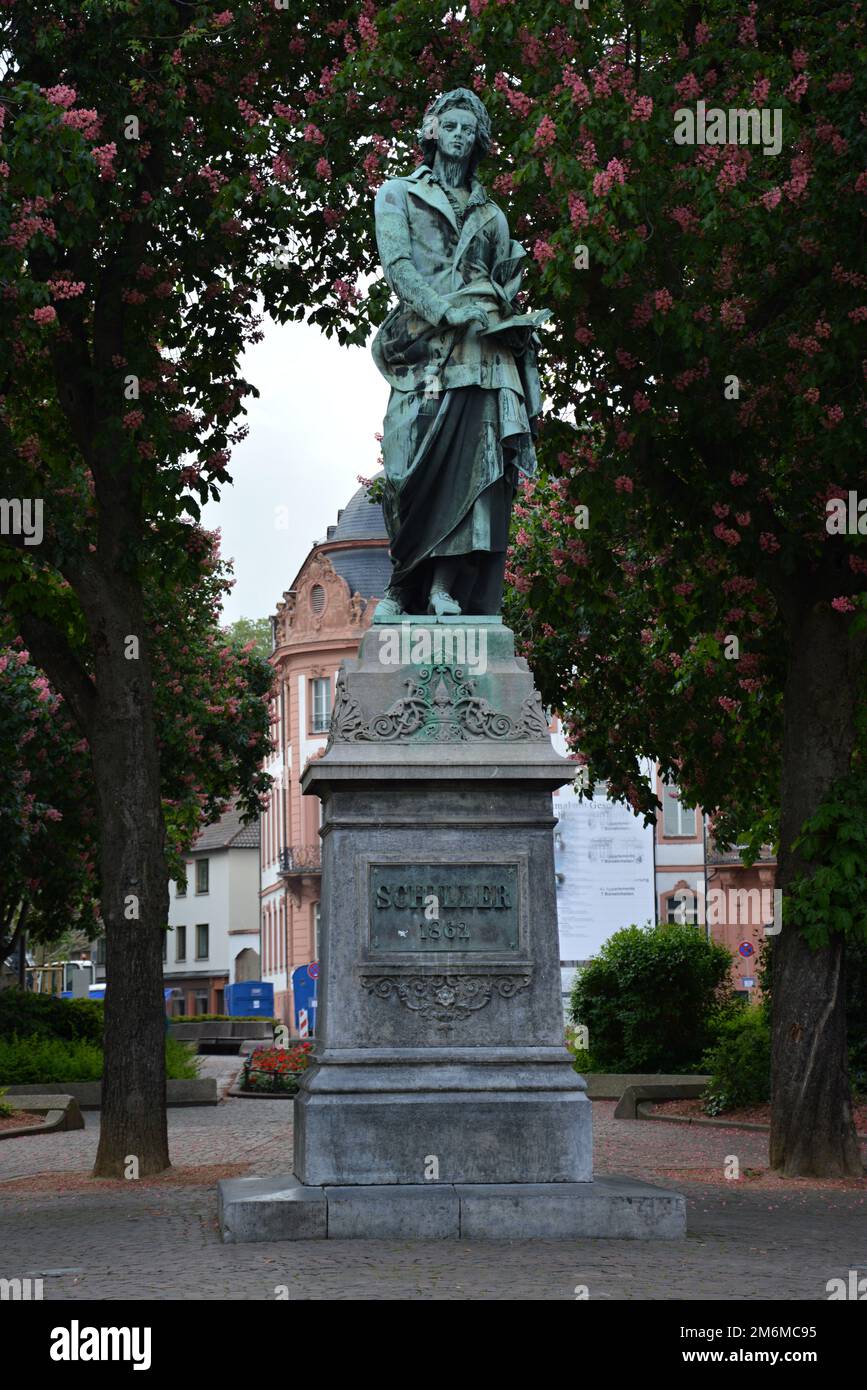 Schiller Memorial dans la vieille ville de Mayence, pays du Rhin - Palatinat Banque D'Images