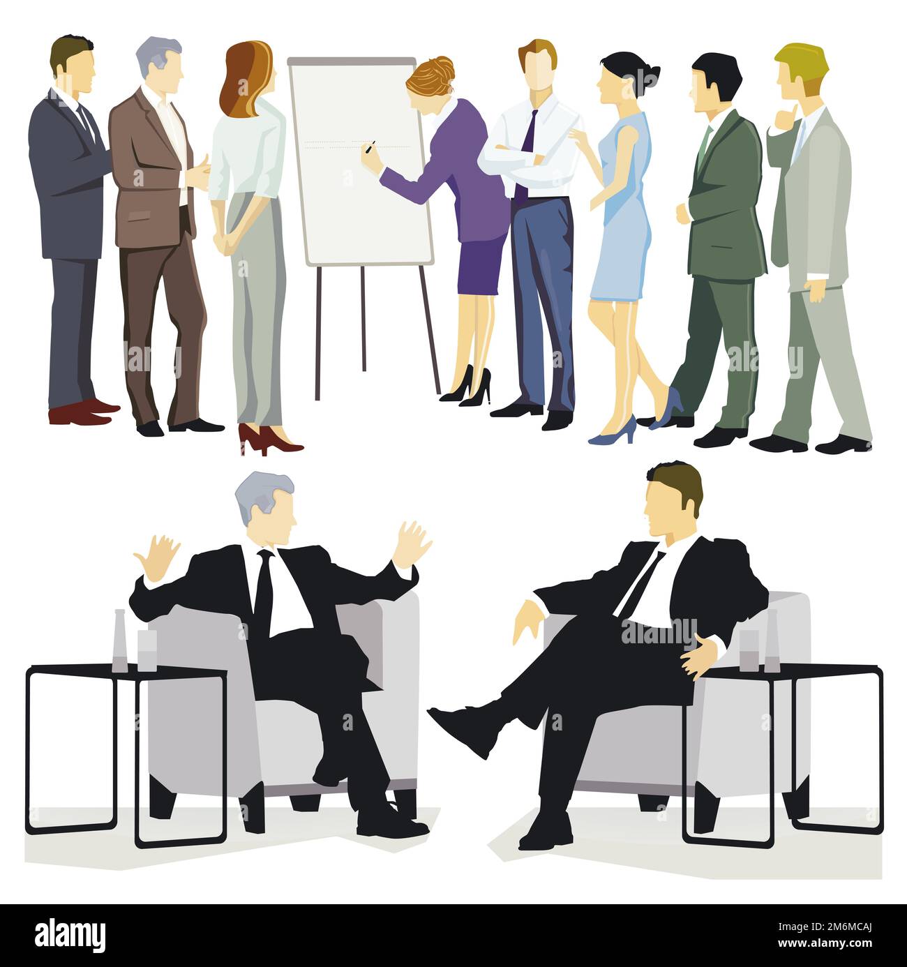 Consultation d'équipe, illustration des réunions d'affaires Banque D'Images
