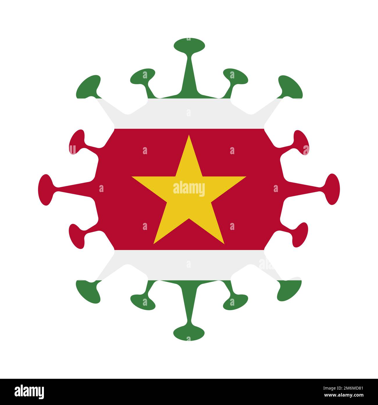 Drapeau du Suriname en forme de virus. Signe du pays. Illustration vectorielle. Illustration de Vecteur