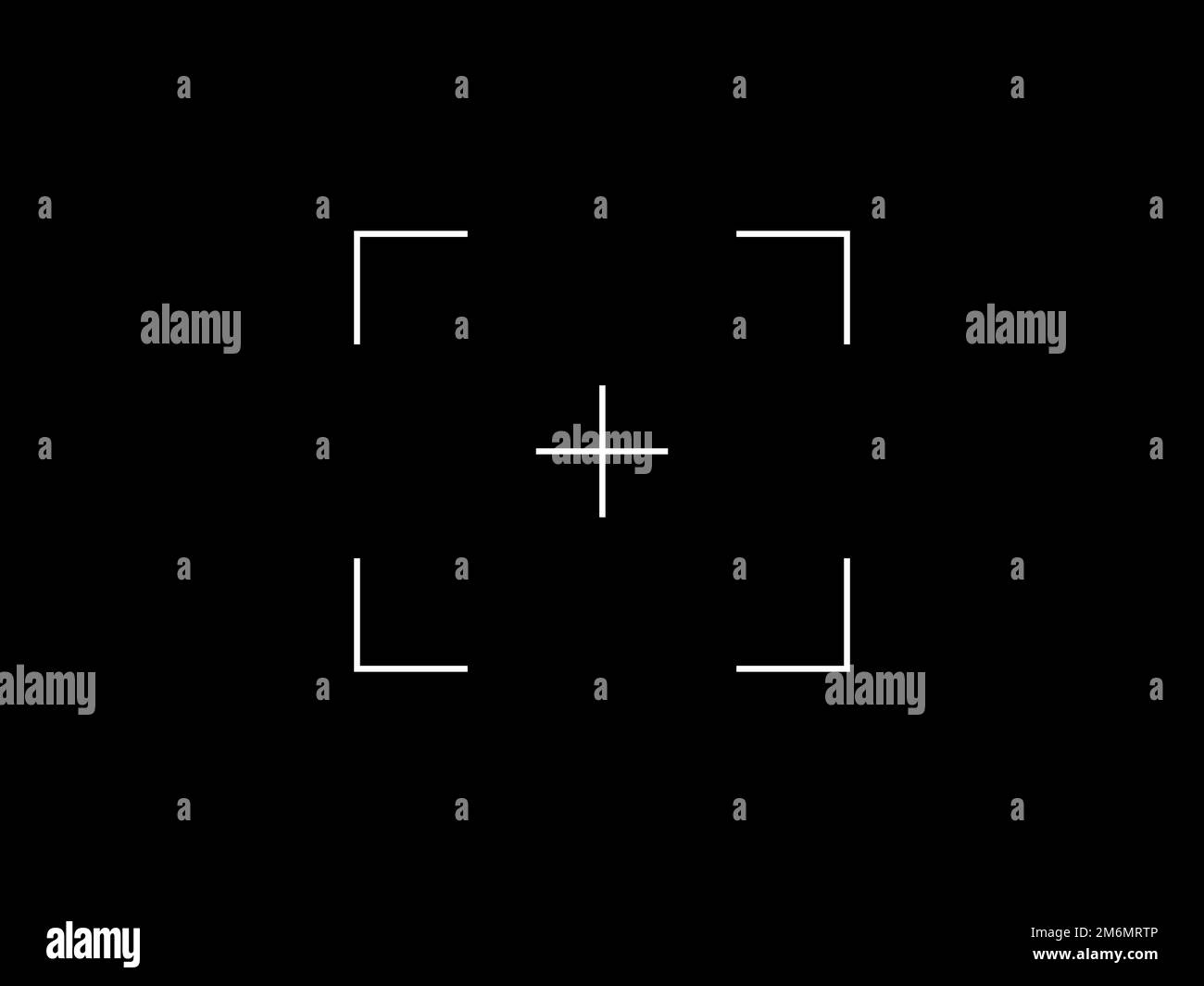 Icône de ligne de mise au point croisée pour les applications et le site Web. Illustration vectorielle du viseur sur fond noir. Illustration de Vecteur