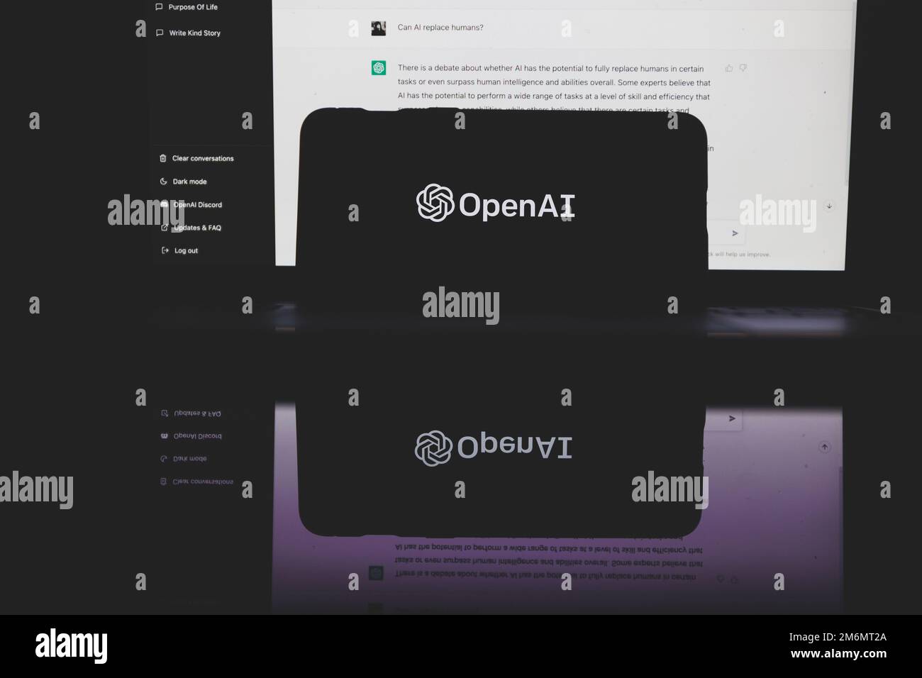 ChatGPT OpenAI programme informatique d'intelligence artificielle sur écran PC Banque D'Images