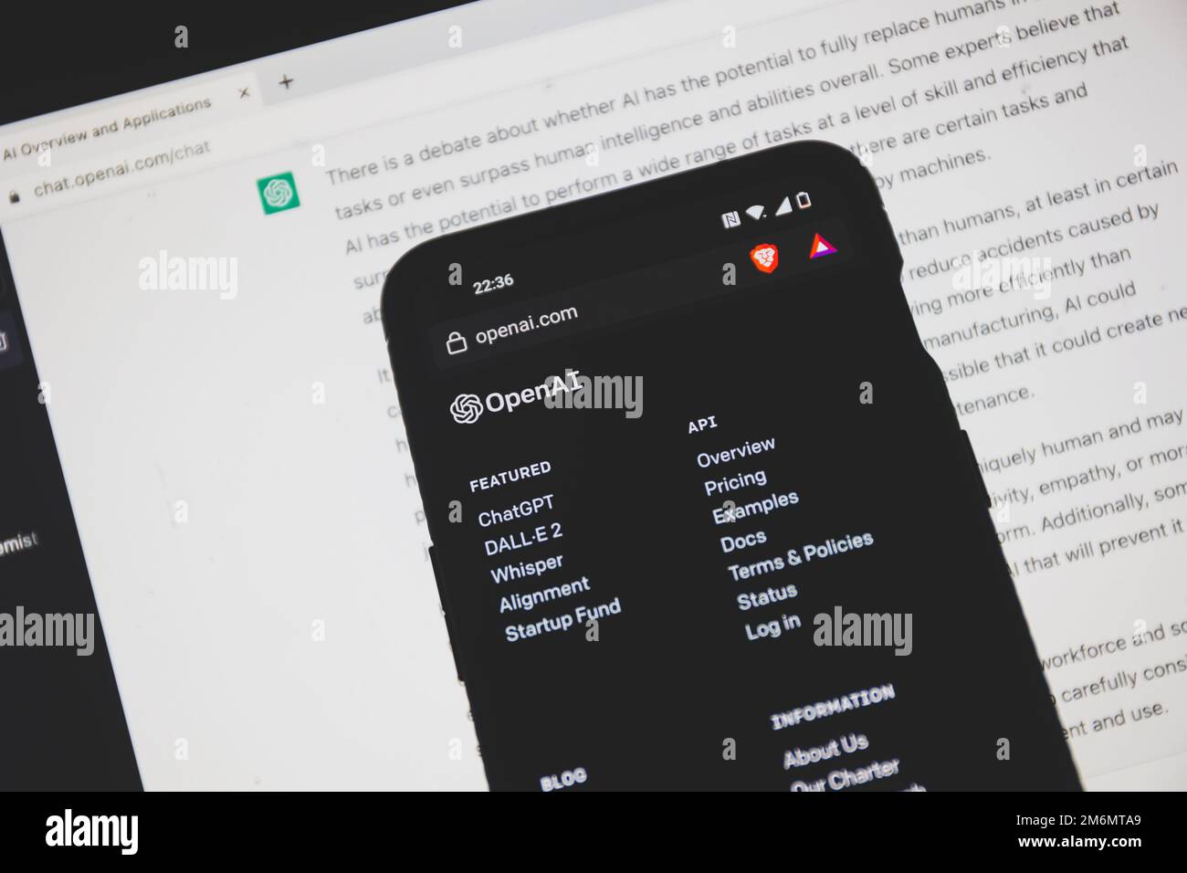 ChatGPT OpenAI programme informatique d'intelligence artificielle sur écran PC Banque D'Images
