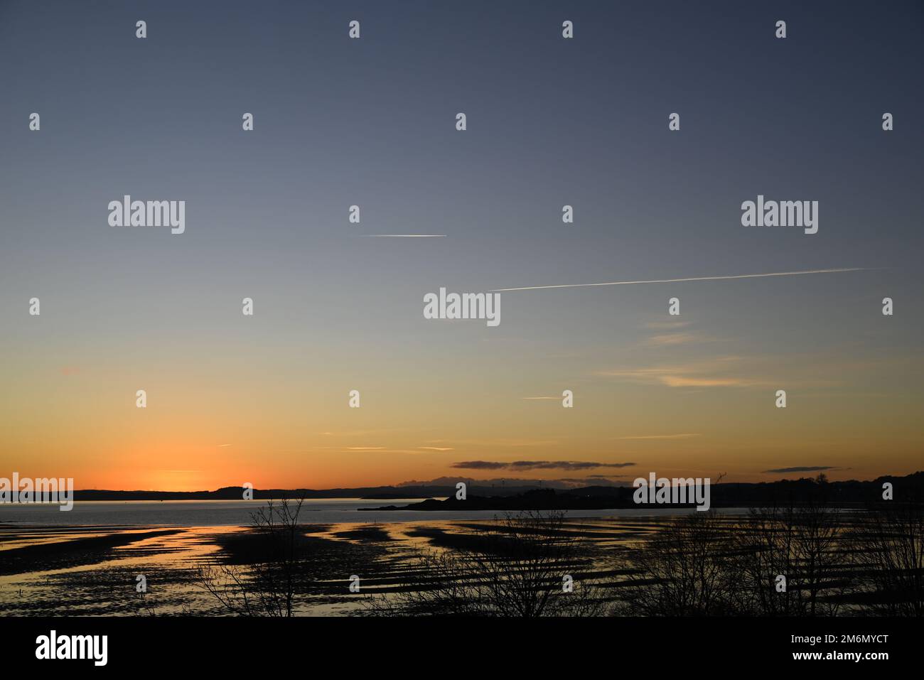 Coucher de soleil Firth of Forth Banque D'Images