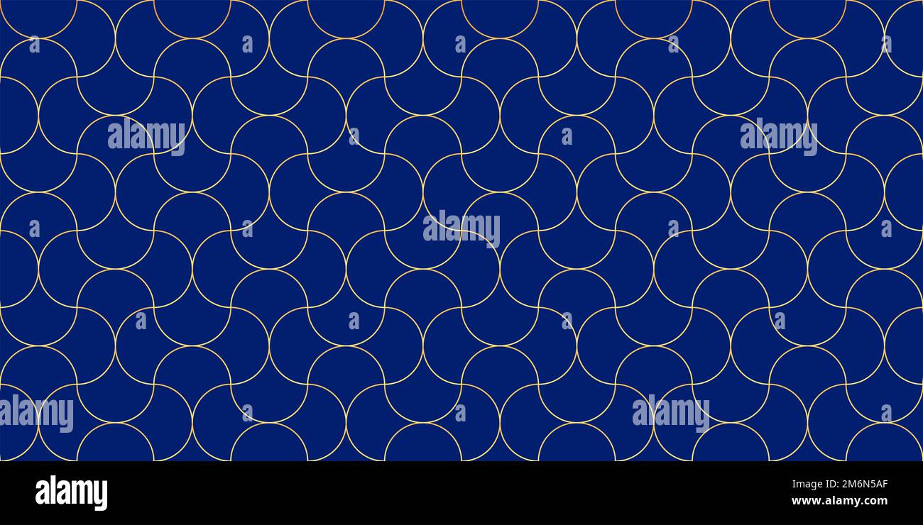 Abstrait bleu marine or rond, fond de texture géométrique, motif japonais, concept traditionnel Banque D'Images