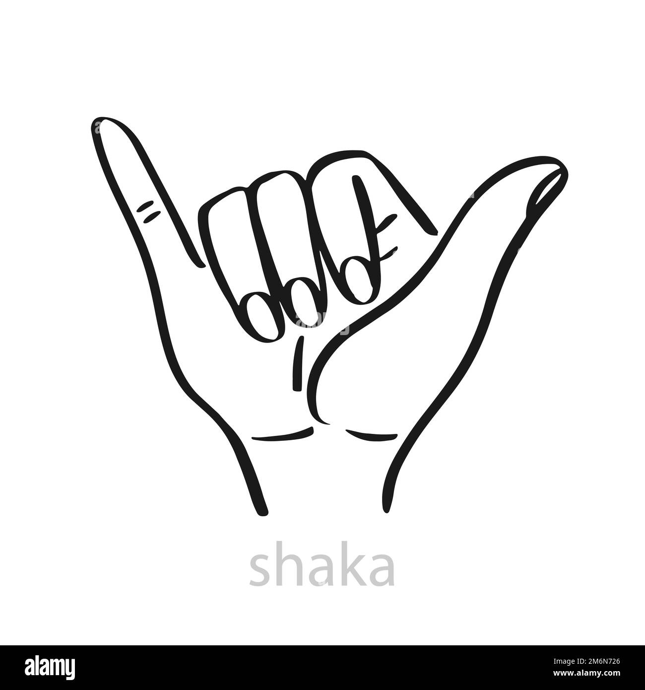 Enseigne artistique Shaka. Symbole de perte de temps Illustration de Vecteur