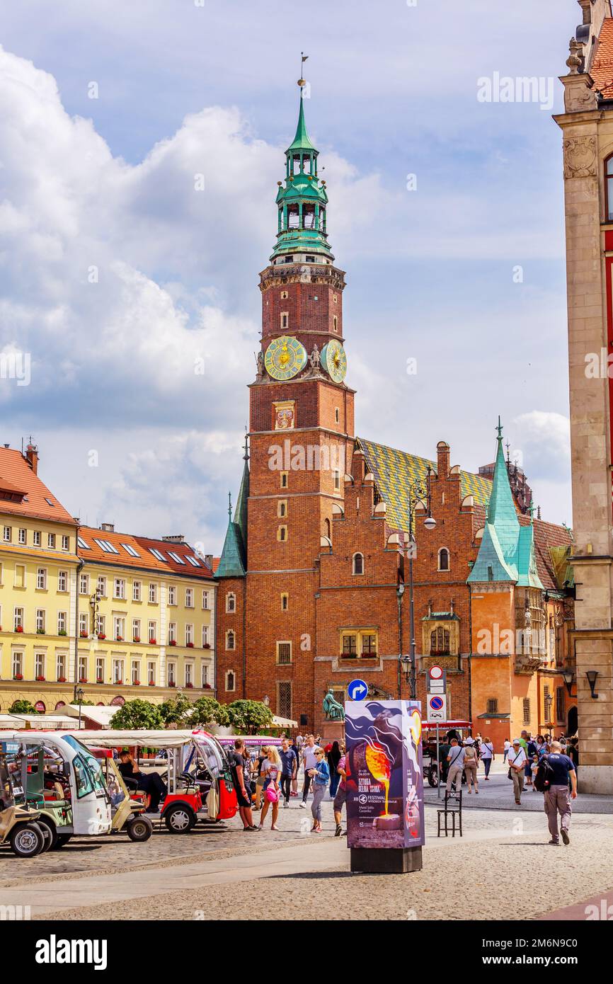 L'ancien hôtel de ville de Wroclaw, Pologne Banque D'Images