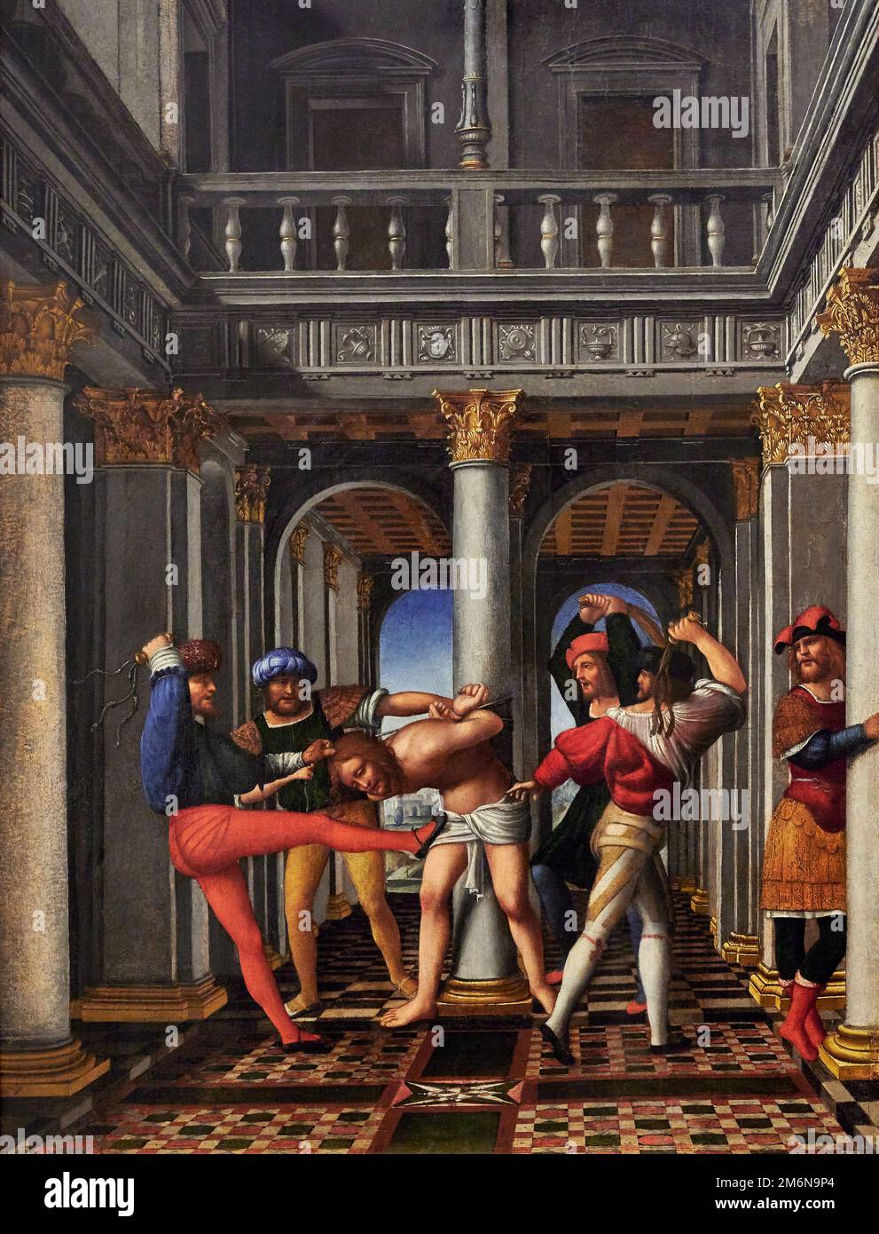 Flagellazione - olio su tavola - ambito di Bernardo Zenale - 1520 - Milano, Pinacoteca del Castello Sforzesco Banque D'Images