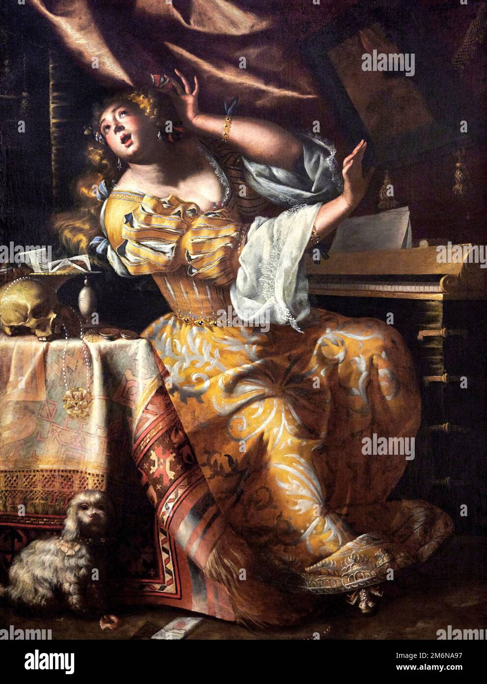 Cantante alla spinetta - olio su tela - pittore lombardo - 1650 - Milano, Pinacoteca del Castello Sforzesco Banque D'Images