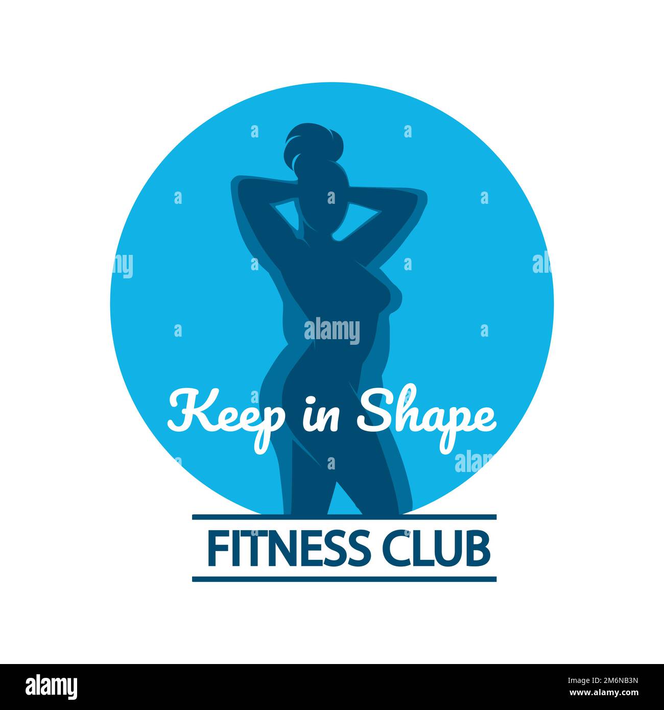 Avantages de forme physique Emblem avec la silhouette de femme avant et après les entraînements et les mots de motivation garder en forme. Illustration vectorielle isolée sur fond blanc Illustration de Vecteur