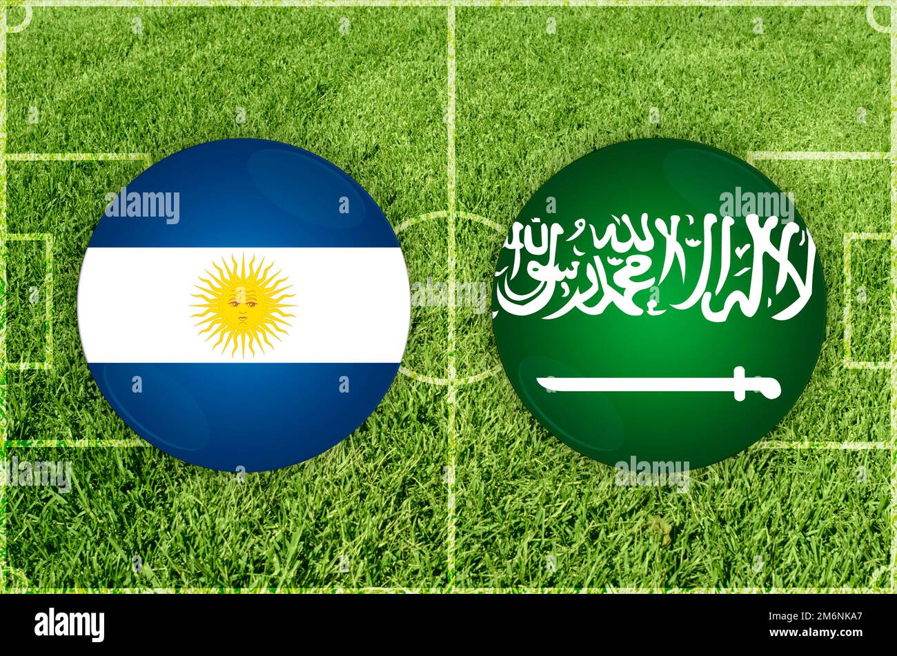 Match de football entre l'Argentine et l'Arabie saoudite Banque D'Images