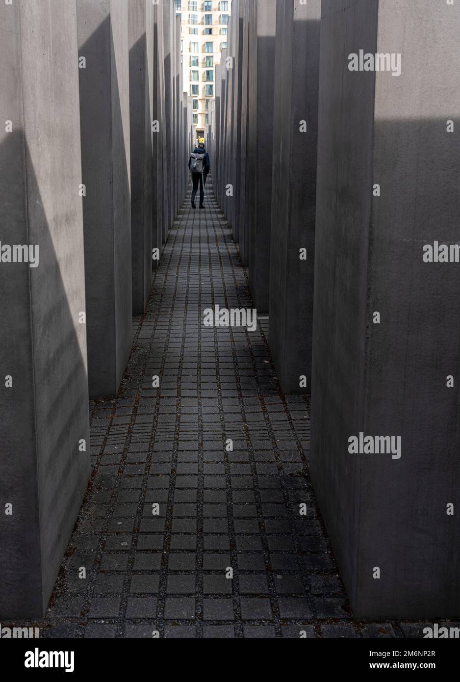 Champ de stelae au Mémorial des Juifs assassinés d'Europe, Mémorial de l'Holocauste, Berlin, Allemagne Banque D'Images