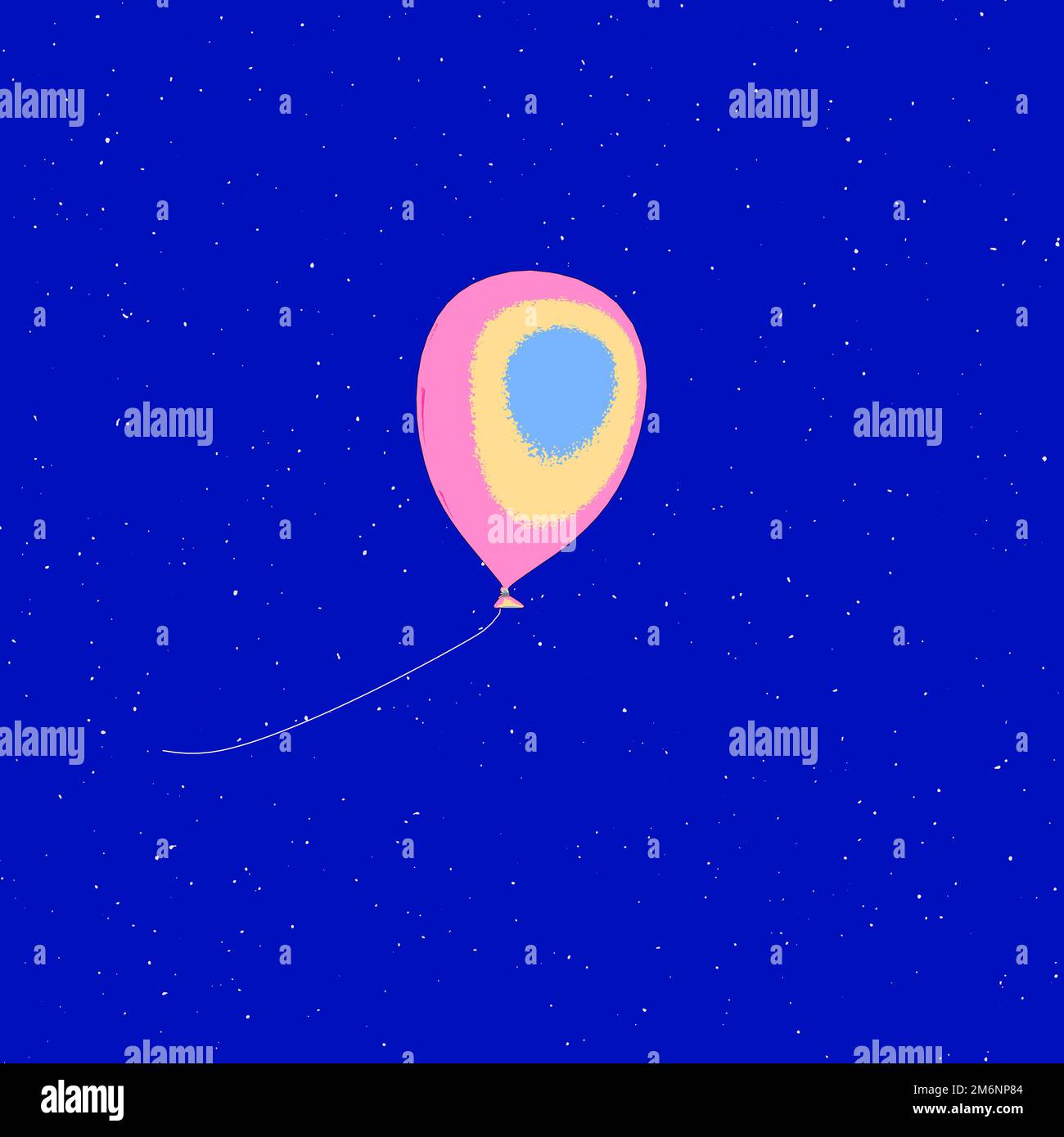 Ballon volant rose. rendu 3d, illustration 3d. Banque D'Images