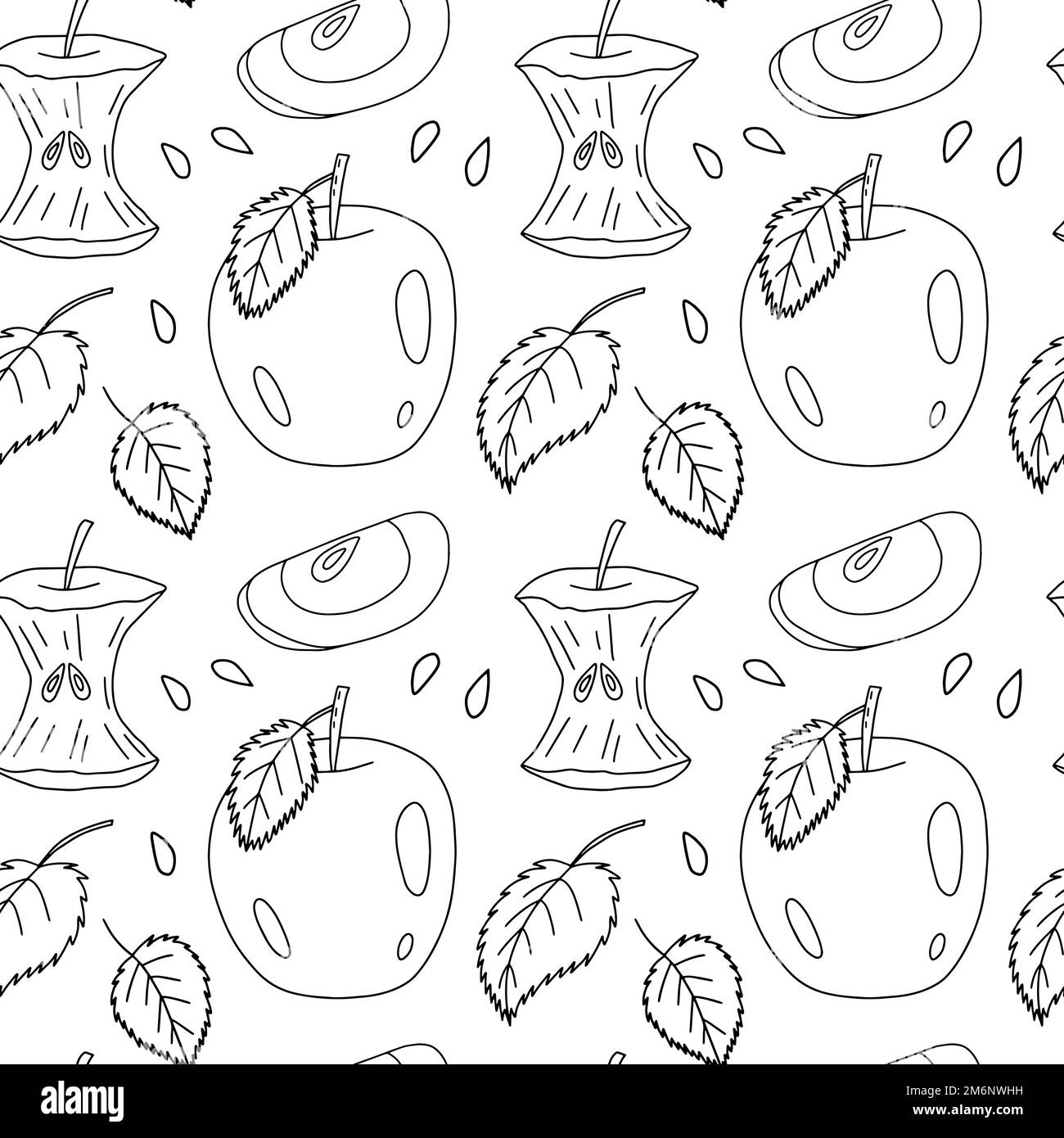 Motif pomme sans couture Doodle Illustration de Vecteur