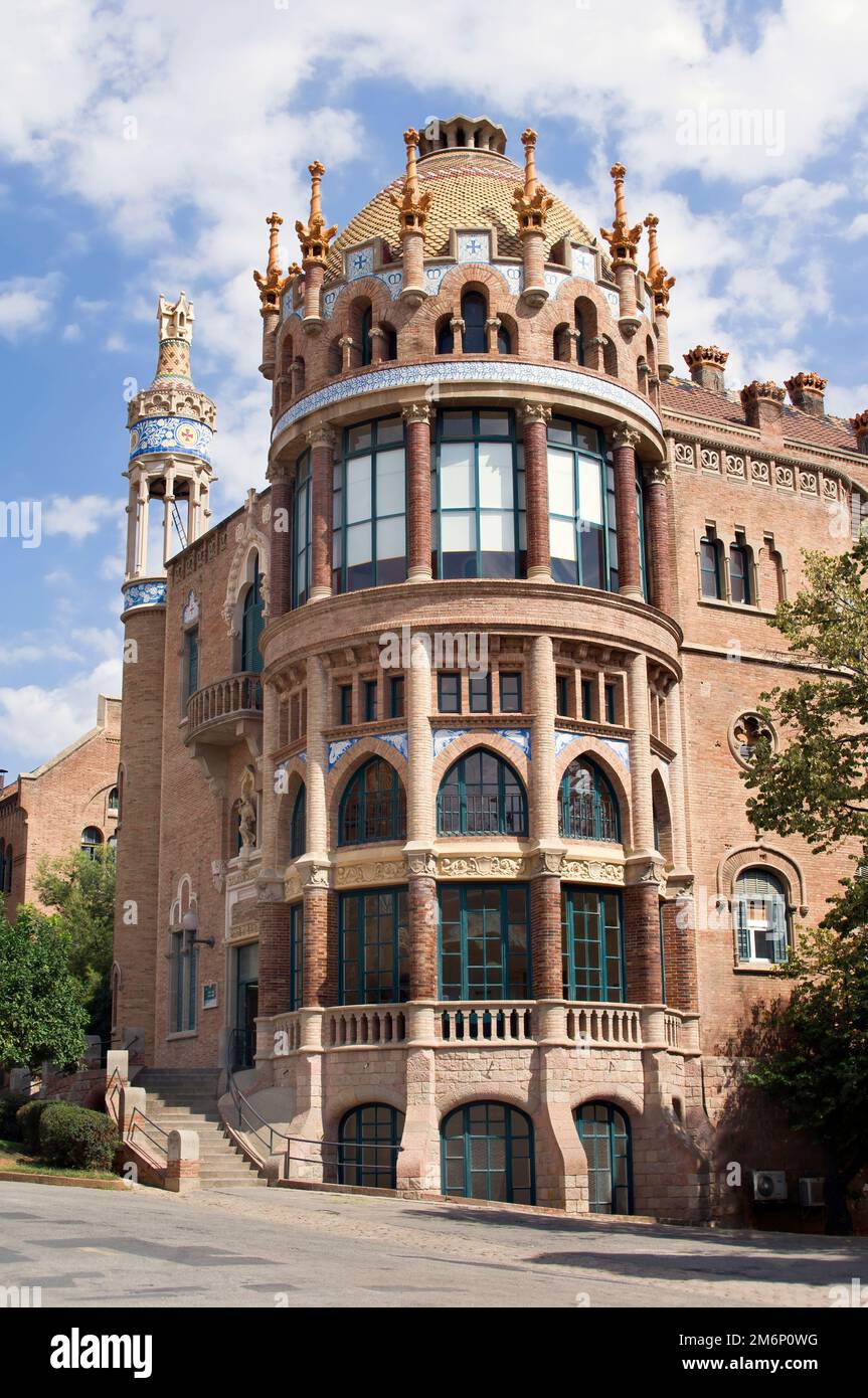 Hôpital de la Sainte Croix et Saint Paul, réalisé par l'architecte Luis Doméceh y Montaner, Barcelone, Catalogne, Espagne Banque D'Images