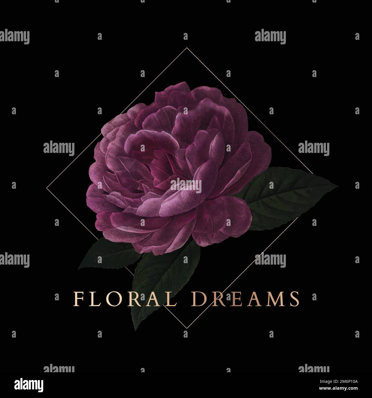 Romantique floral rêves rose dessin vecteur Illustration de Vecteur