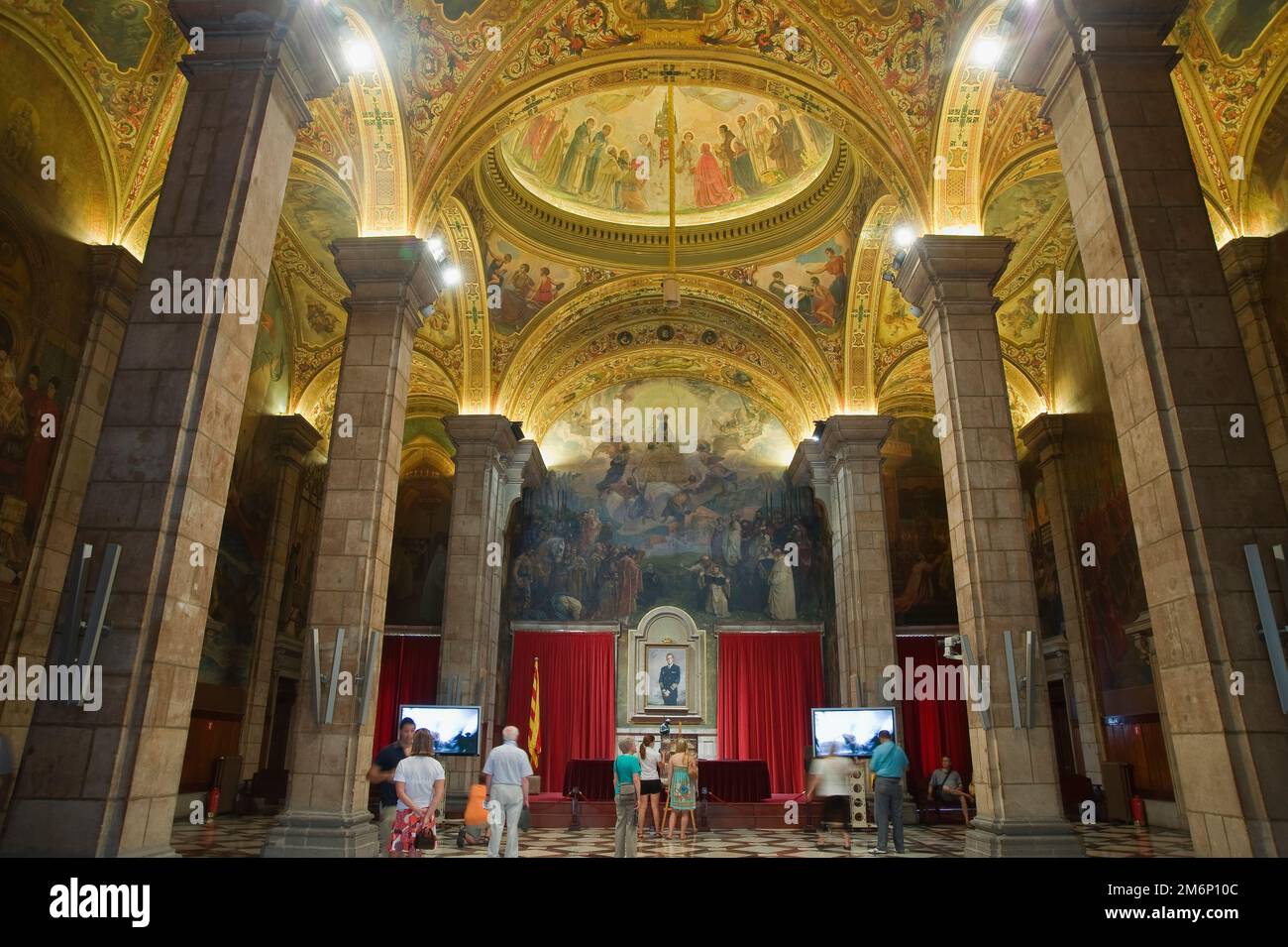 St. George Hall (salon de San Jorge), Palais de la Generalitat, Barcelone, Catalogne, Espagne Banque D'Images