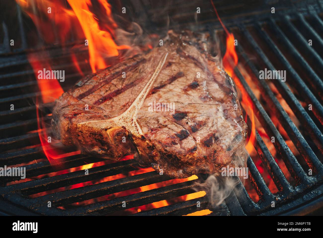 Griller le steak de boeuf de porterhouse de Wagyu vieilli grillé en