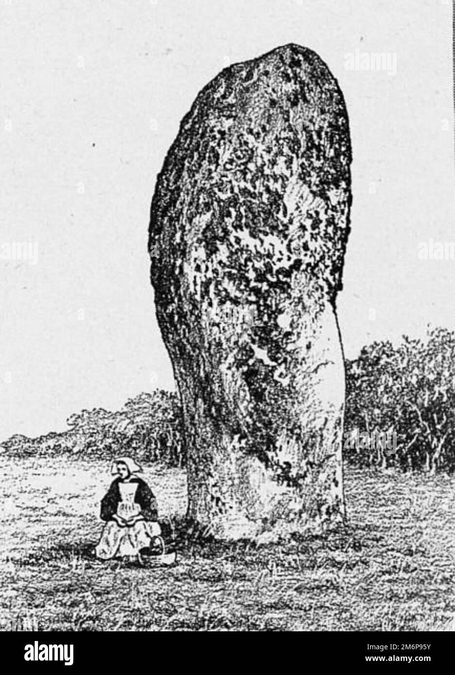Le menhir géant à Carnac (1908) Banque D'Images