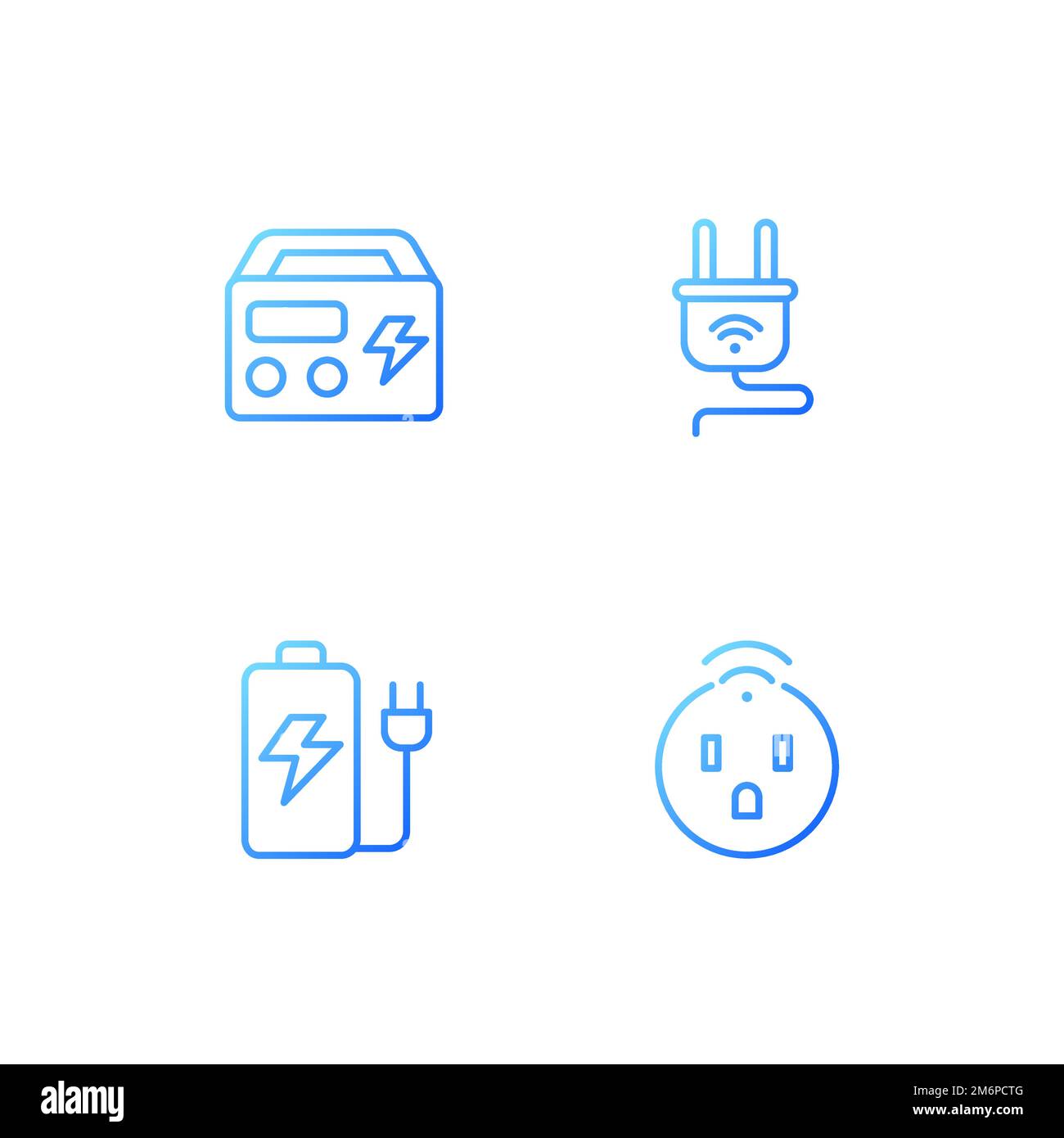 Jeu d'icônes vectorielles linéaires à gradient de pixels Perfect Electric Devices Illustration de Vecteur