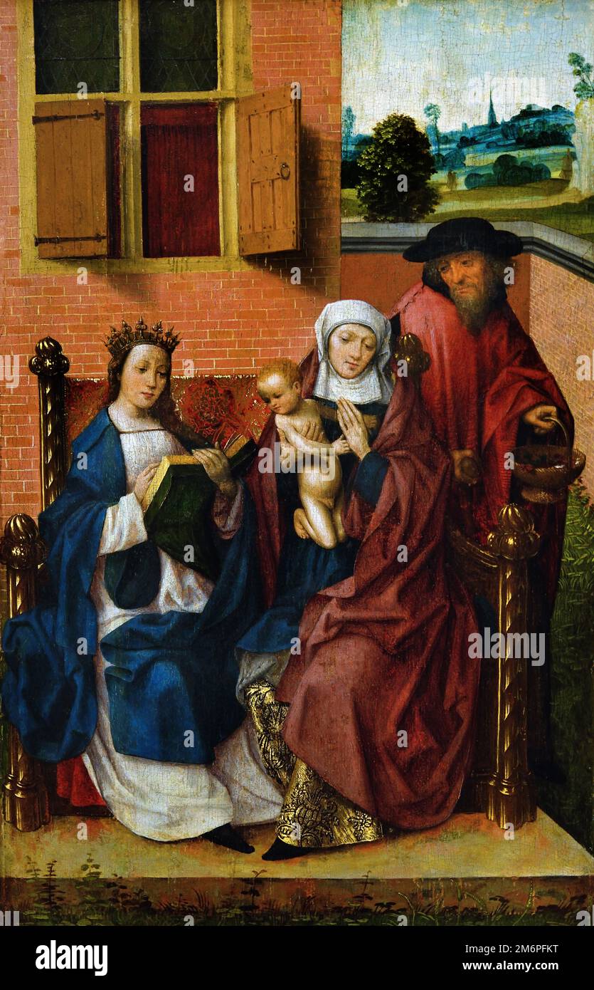 Vierge et enfant, Sainte Anne, Saint Joseph, par Haarlem, Maître, The, pays-Bas, néerlandais, Banque D'Images Vierge et enfant, Sainte Anne, Saint Joseph, par Haarlem, Maître, The, pays-Bas, néerlandais, Banque D'Images