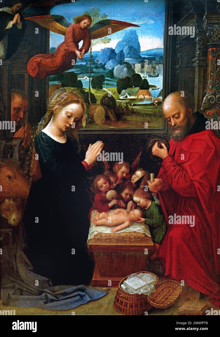 La Nativité 1520 Adriaen Isenbant 1480-1551 Néerlandais Belgique pays-Bas Banque D'Images