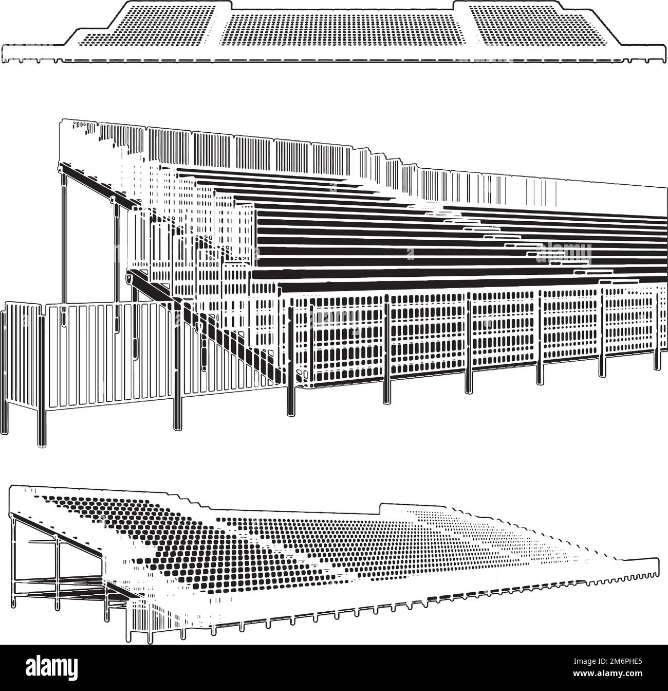 Assemblage de la structure pour les stades Vector Illustration de Vecteur