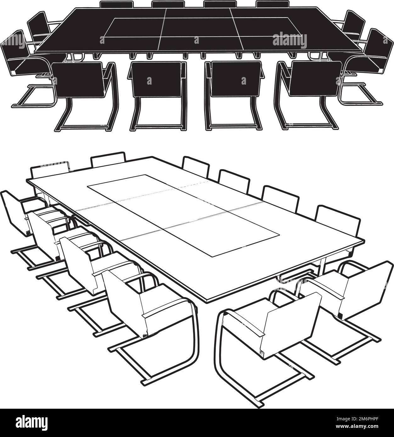 Vecteur de table de conférence de réunion Illustration de Vecteur