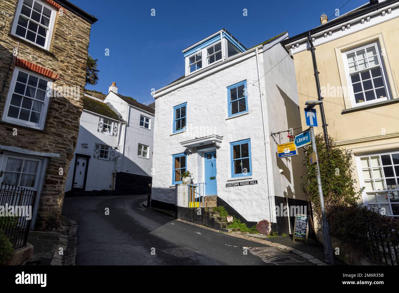 Les rues étroites de Fowey, Cornouailles, Angleterre Banque D'Images