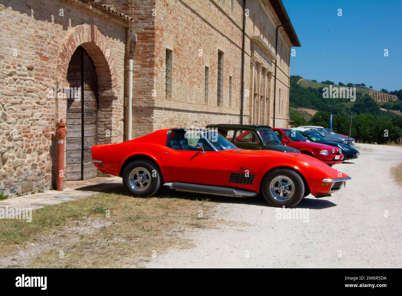 Rallye de voitures classiques Chevrolet Corvette Mako Shark à Pesaro Banque D'Images