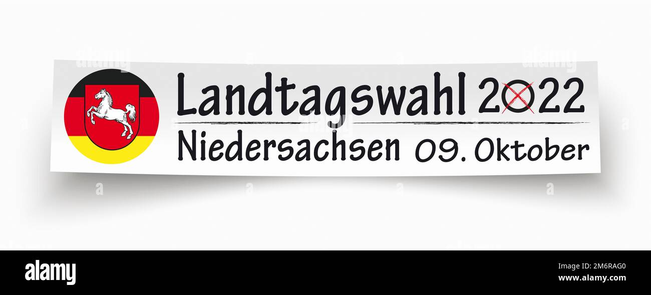 Bannière papier Landtagswahl Niedersachsen 2022 Banque D'Images