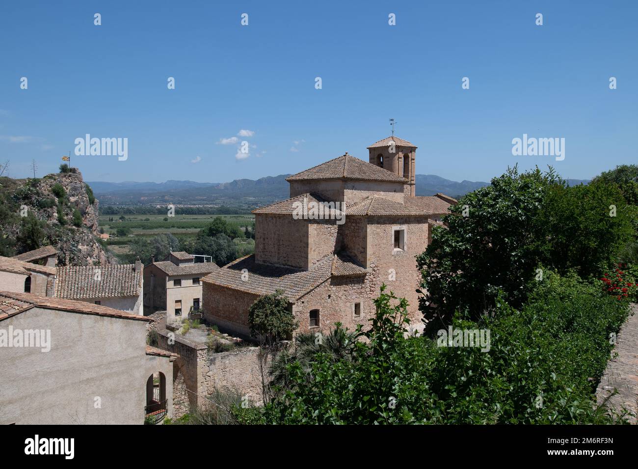 L'ancienne église du temple catholique Miravet Ribera d'Ebre en catalogne en espagne Banque D'Images