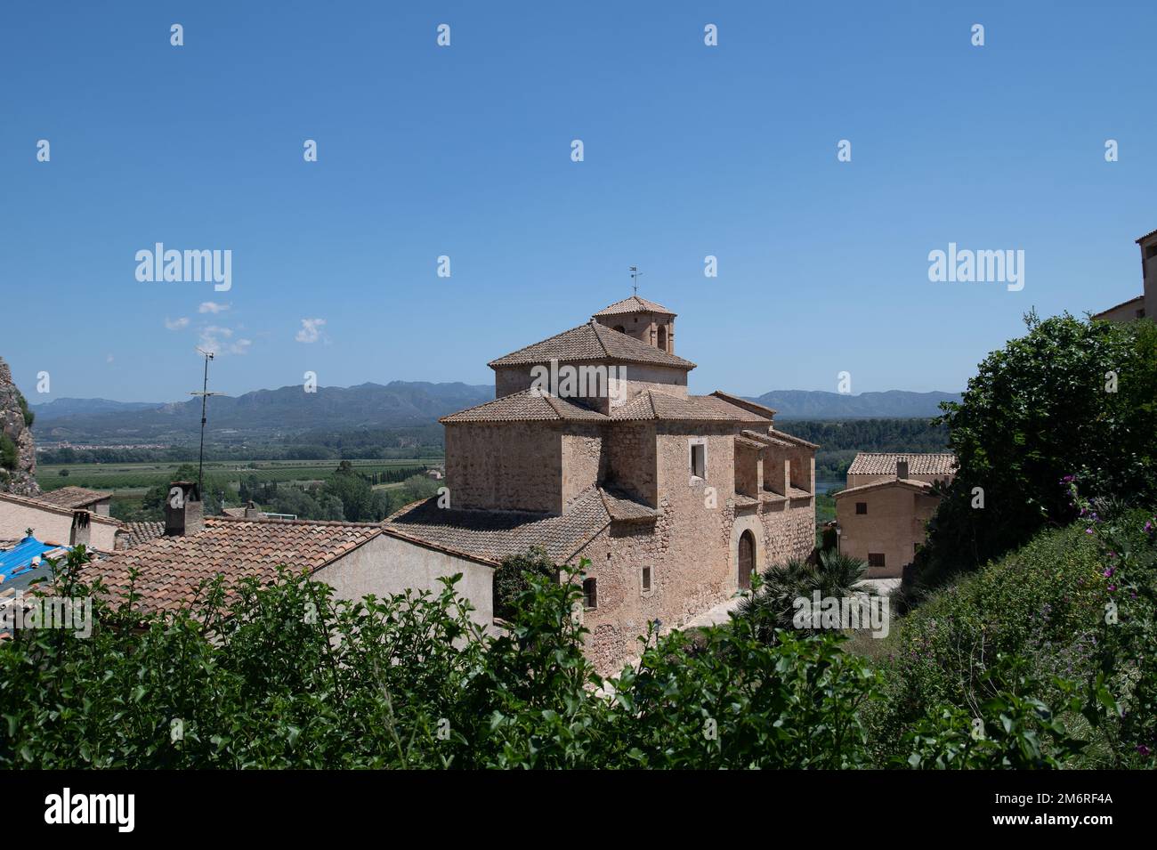 L'ancienne église du temple catholique Miravet Ribera d'Ebre en catalogne en espagne Banque D'Images