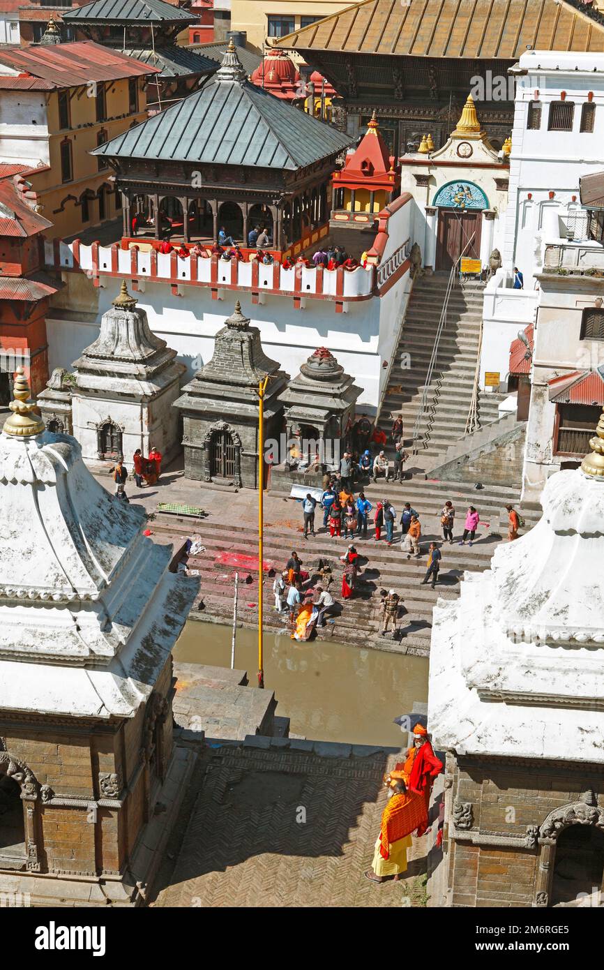 Site de crémation de Pashupatinath, province de Bagmati, district de Katmandou, Népal Banque D'Images