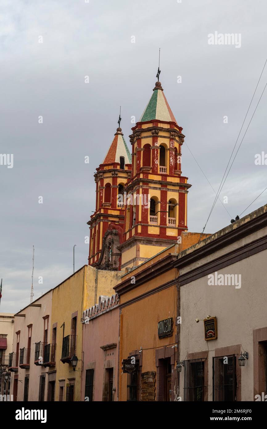 Maisons coloniales, site de l'UNESCO Queretaro, Mexique Banque D'Images