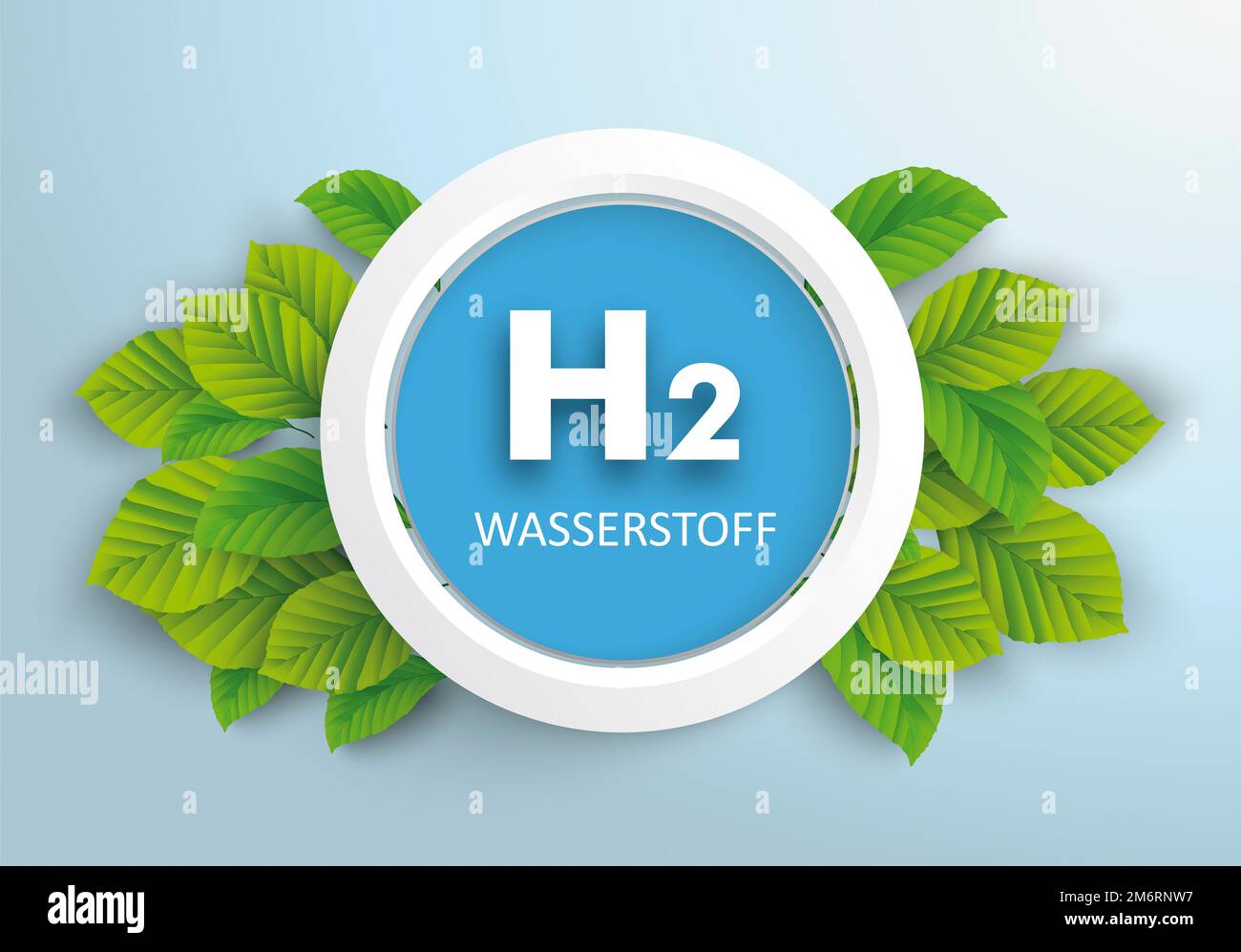 Anneau blanc feuilles vertes H2 Wasserstoff Banque D'Images Anneau blanc feuilles vertes H2 Wasserstoff Banque D'Images